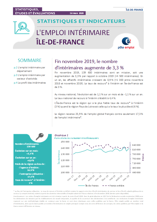 Observatoire De L Emploi Idf Les Statistiques De Pole Emploi Ile De France